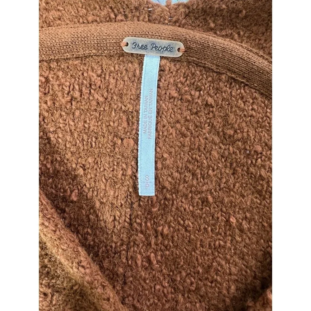 Free People Womens Sweater Reverie V-neck Sweater In Burnt Butter Size Small NEW - Picture 4 of 8